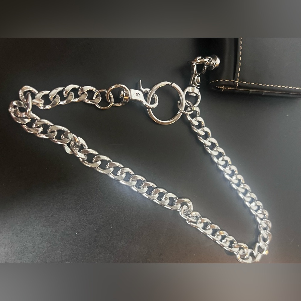 3/$35 Black Leather Wallet with Chain - Picture 9 of 16